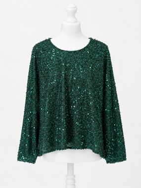 Emerald Sequin Top - 0XL